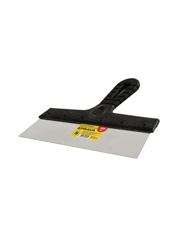 Шпатель фасадный, нержавеющая сталь 0,5мм, пластиковая ручка, 300мм